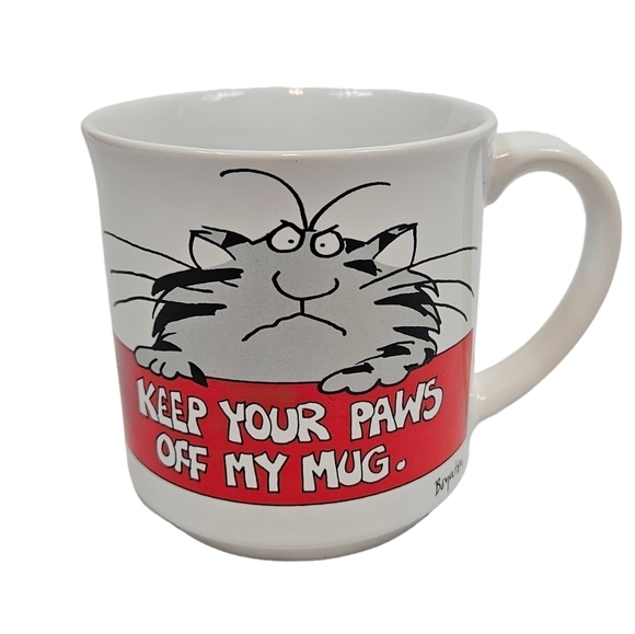 Vintage Boynton Cat "Keep Your Paws Off My Mug" Coffee Mug Tea Cup Unisex B16 - Picture 1 of 10